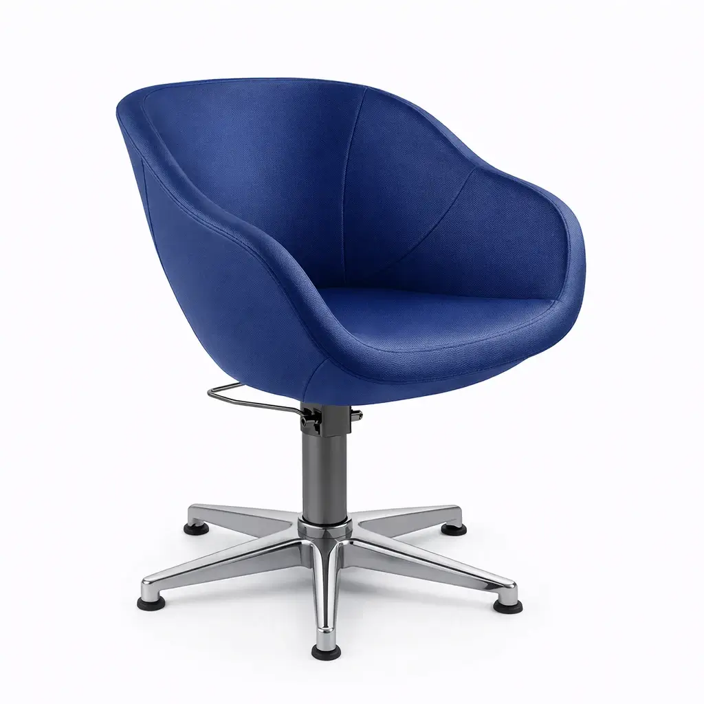 Friseurstuhl-Funky-Blau-Kreuzfuss