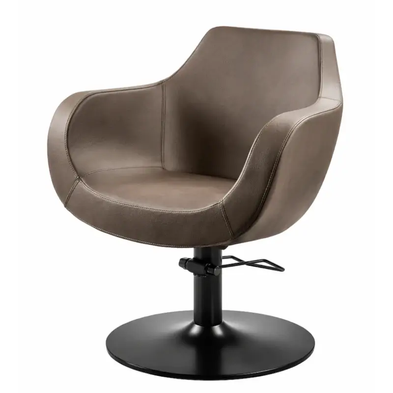 Friseurstuhl Luisa Braun mit Schwarze fuss