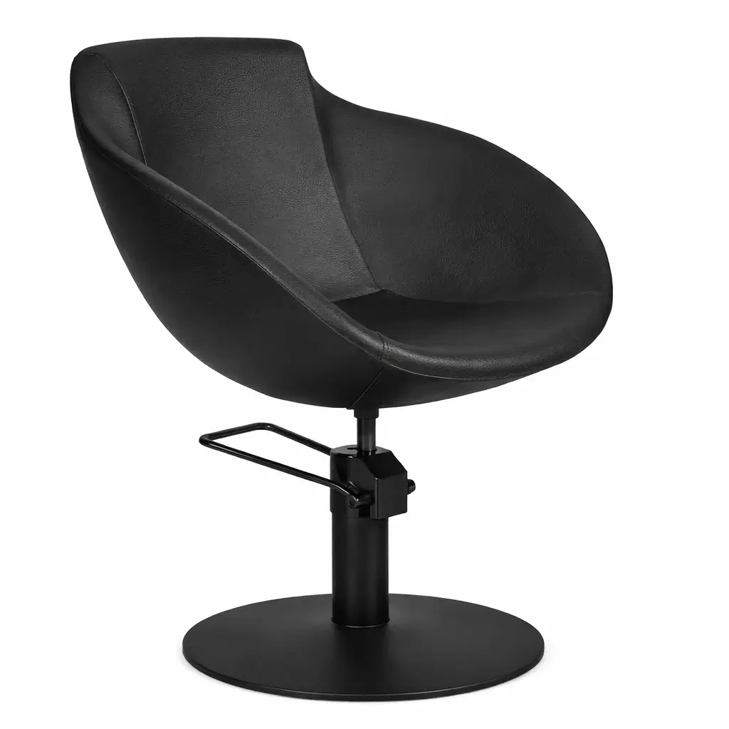 Friseurstuhle Matilde Schwarz mit Schwarze Fuss