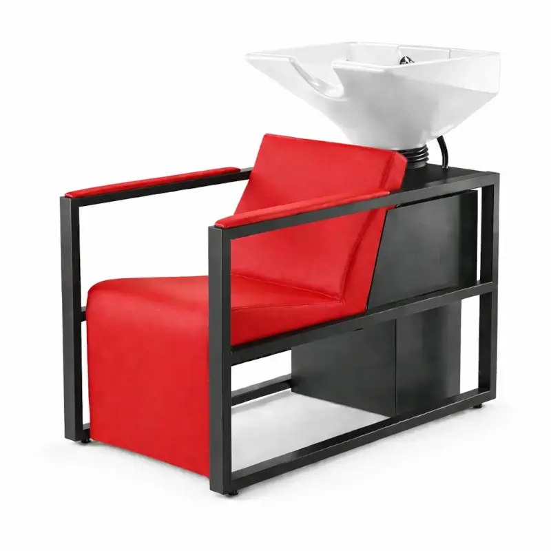 Friseur-waschanlage-Waschsessel-Industrial-Rot