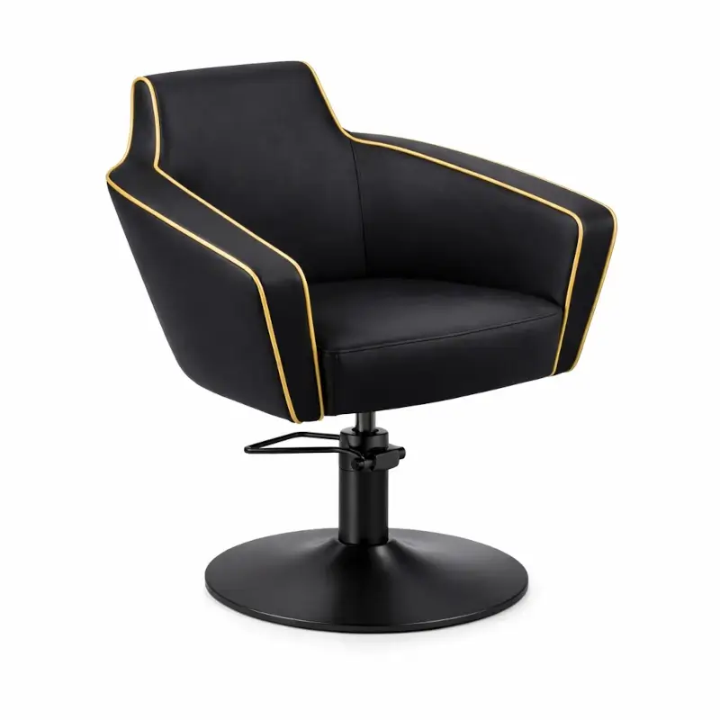 Friseurstuhl Rita Schwarz und Gold