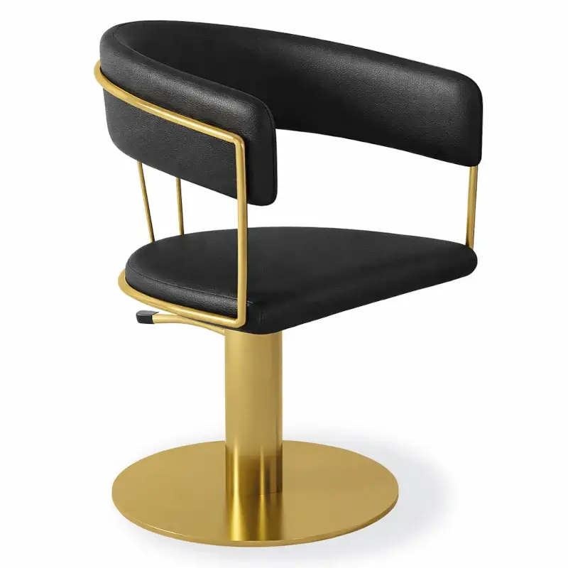 Friseurstuhl-Gold-Posh-Schwarz
