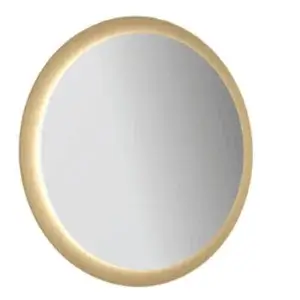 goldener Friseurspiegel rund