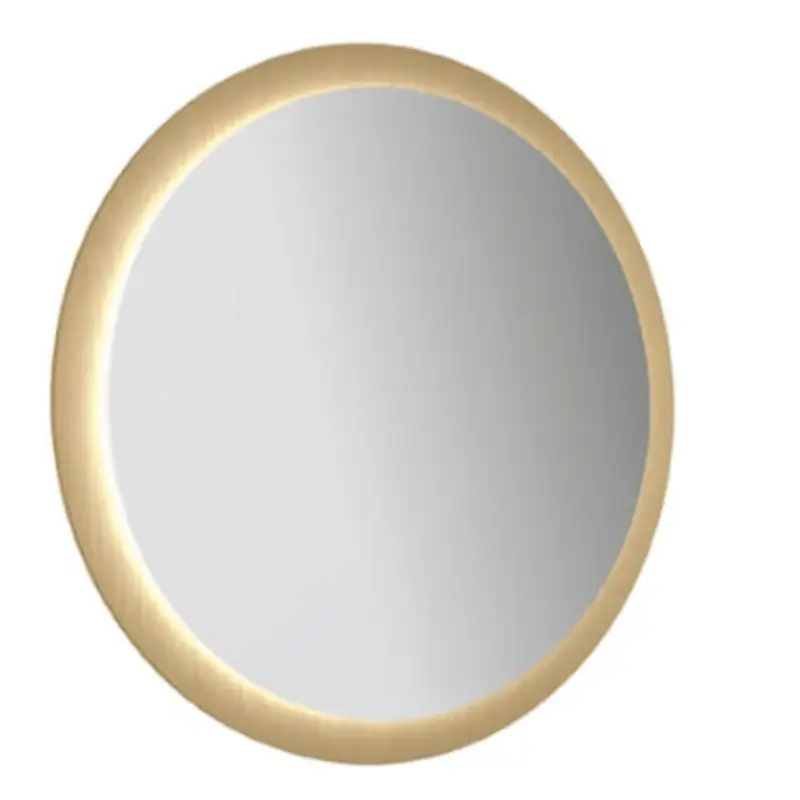 goldener Friseurspiegel rund