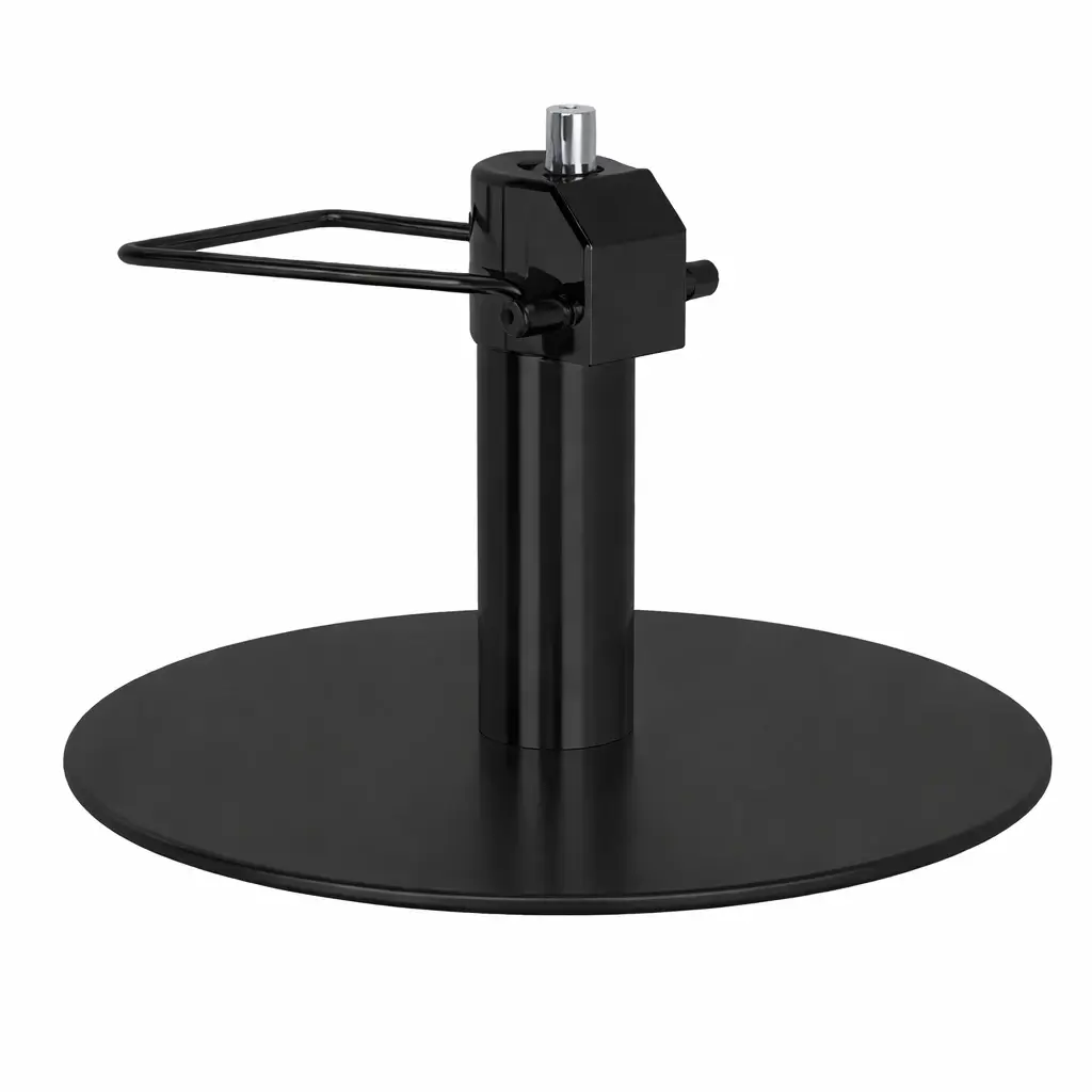 Schwarze Tellerfuss fuer Friseure mit Pumpe